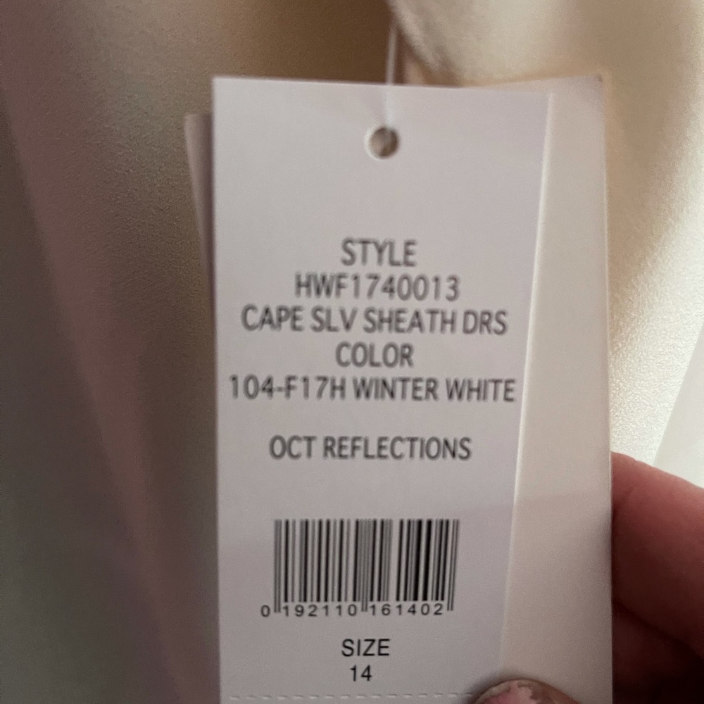 halston heritage cape sleeve sheath dress white - Picture 2 of 4